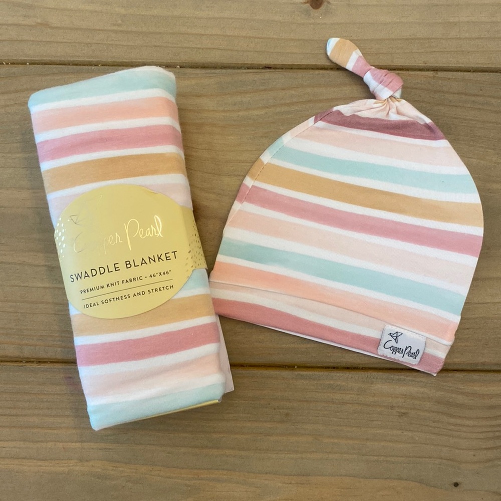 Baby swaddle and hat